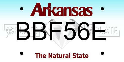 BBF56E Arkansas License Plate