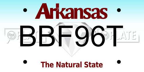 BBF96T Arkansas License Plate