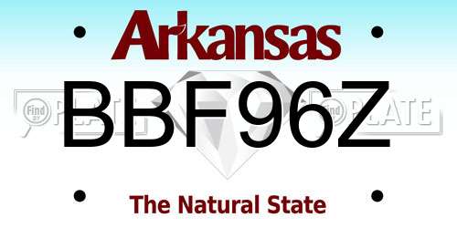 BBF96Z Arkansas License Plate