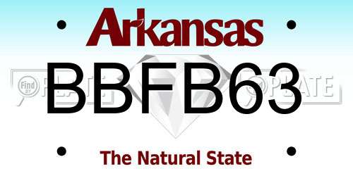 BBFB63 Arkansas License Plate