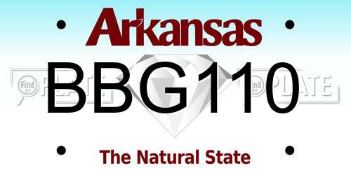 BBG110 Arkansas License Plate