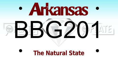 BBG201 Arkansas License Plate