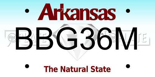 BBG36M Arkansas License Plate