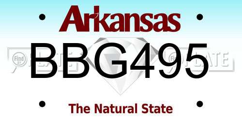 BBG495 Arkansas License Plate