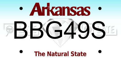 BBG49S Arkansas License Plate