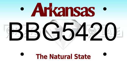 BBG5420 Arkansas License Plate