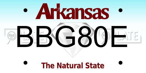BBG80E Arkansas License Plate