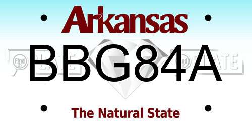 BBG84A Arkansas License Plate