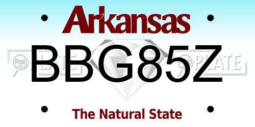 BBG85Z Arkansas License Plate