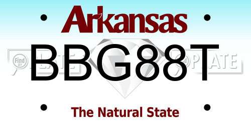 BBG88T Arkansas License Plate