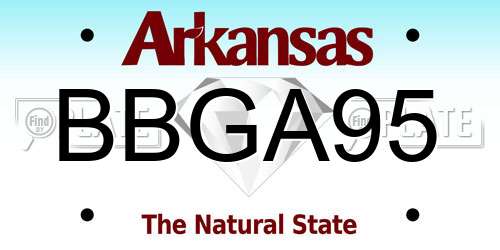 BBGA95 Arkansas License Plate
