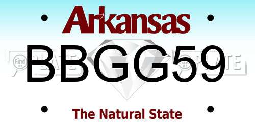 BBGG59 Arkansas License Plate