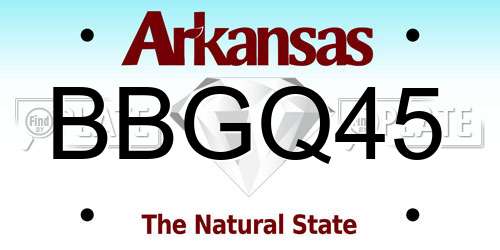 BBGQ45 Arkansas License Plate