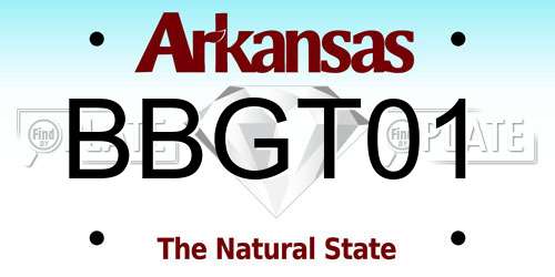 BBGT01 Arkansas License Plate