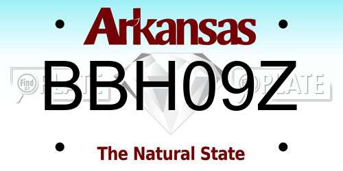 BBH09Z Arkansas License Plate