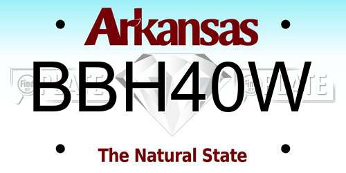 BBH40W Arkansas License Plate