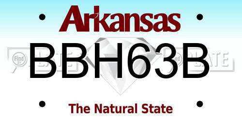 BBH63B Arkansas License Plate