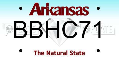 BBHC71 Arkansas License Plate
