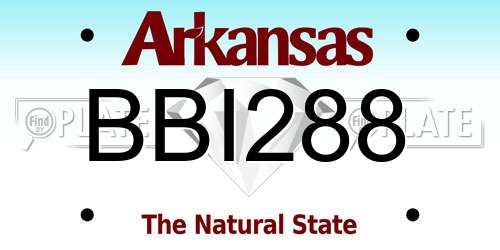 BBI288 Arkansas License Plate