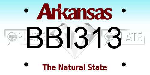 BBI313 Arkansas License Plate