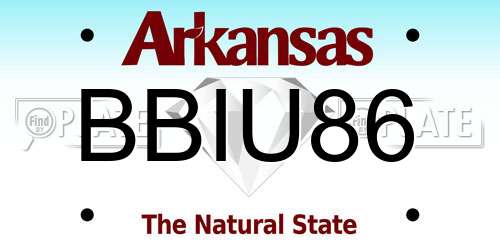 BBIU86 Arkansas License Plate