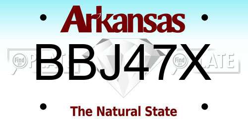 BBJ47X Arkansas License Plate