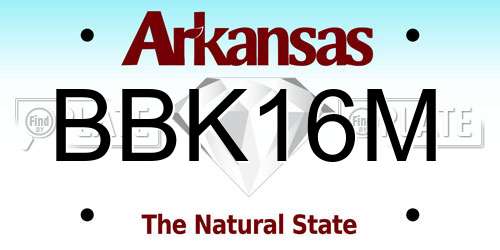 BBK16M Arkansas License Plate