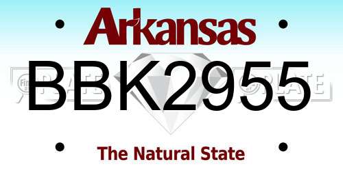 BBK2955 Arkansas License Plate