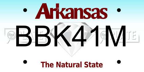 BBK41M Arkansas License Plate