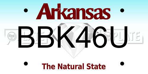 BBK46U Arkansas License Plate