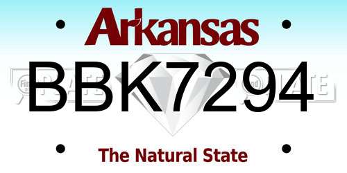 BBK7294 Arkansas License Plate