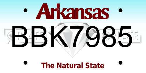 BBK7985 Arkansas License Plate