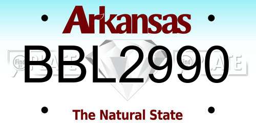 BBL2990 Arkansas License Plate