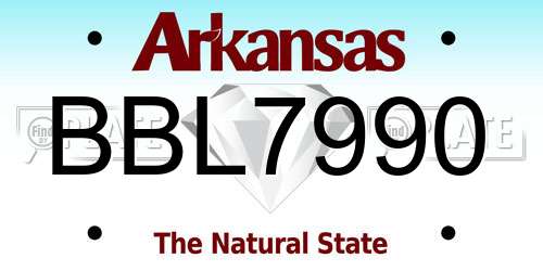 BBL7990 Arkansas License Plate