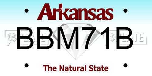 BBM71B Arkansas License Plate