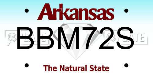 BBM72S Arkansas License Plate