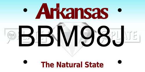 BBM98J Arkansas License Plate