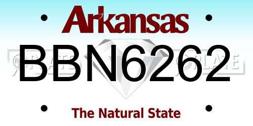 BBN6262 Arkansas License Plate