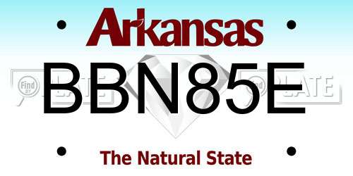 BBN85E Arkansas License Plate