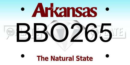 BBO265 Arkansas License Plate