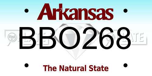 BBO268 Arkansas License Plate