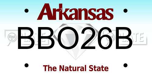 BBO26B Arkansas License Plate