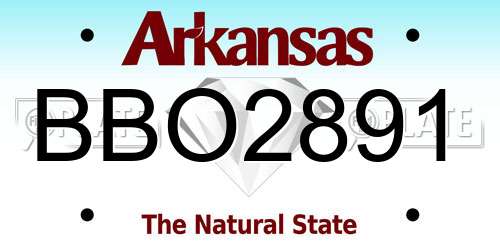 BBO2891 Arkansas License Plate