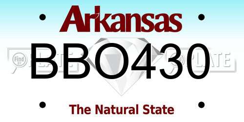 BBO430 Arkansas License Plate