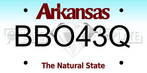 BBO43Q Arkansas License Plate
