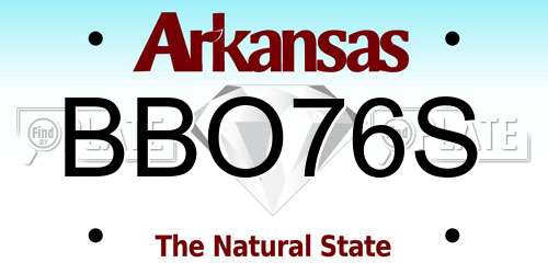 BBO76S Arkansas License Plate
