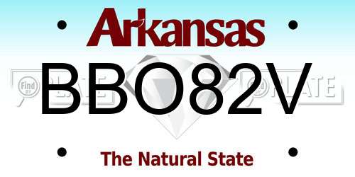 BBO82V Arkansas License Plate