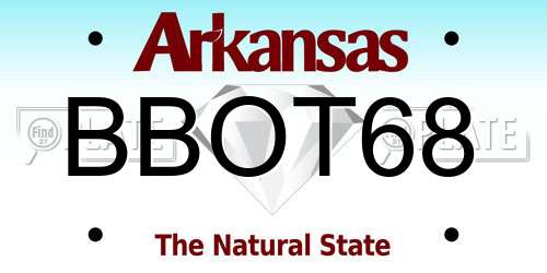 BBOT68 Arkansas License Plate