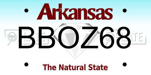 BBOZ68 Arkansas License Plate