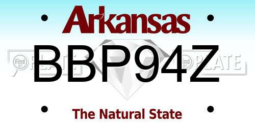 BBP94Z Arkansas License Plate